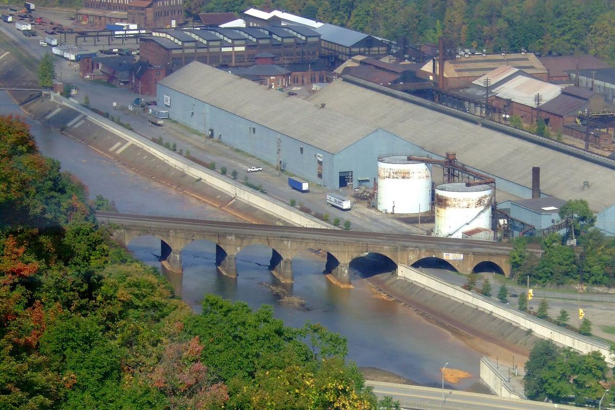 The Stone Bridge over the Conemaugh River in Johnstown, PA
